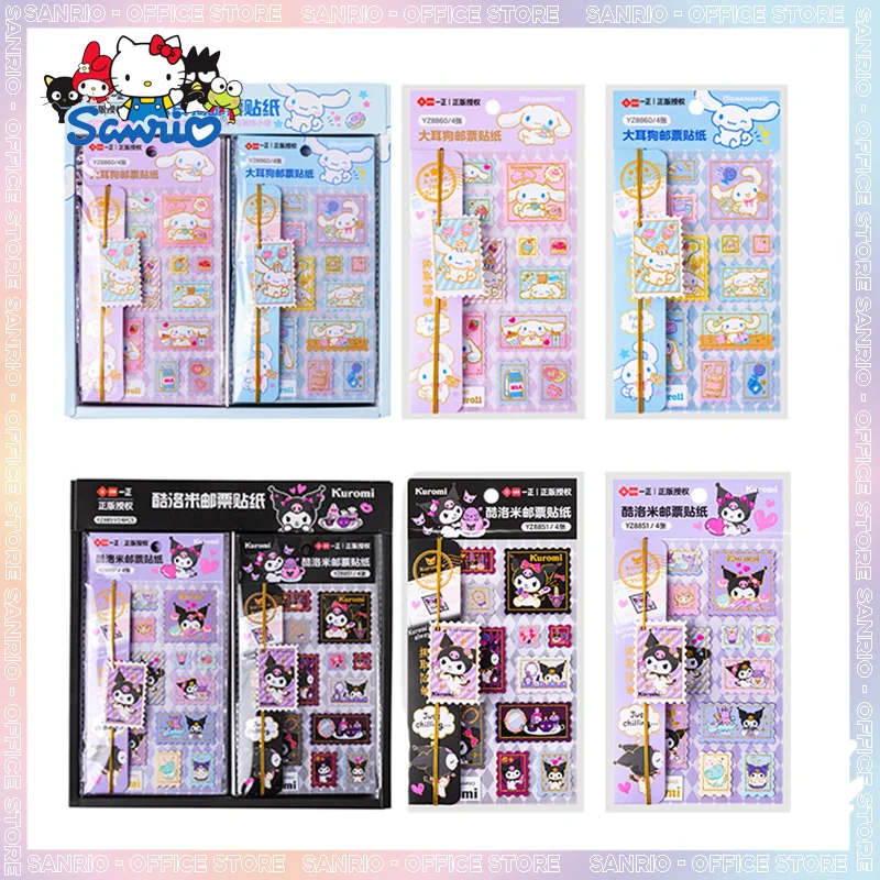 sanrio papelaria selos adesivos pack kuromi kawaii cinnamoroll decoracao estudante material de escritorio atacado 24 pcs 01