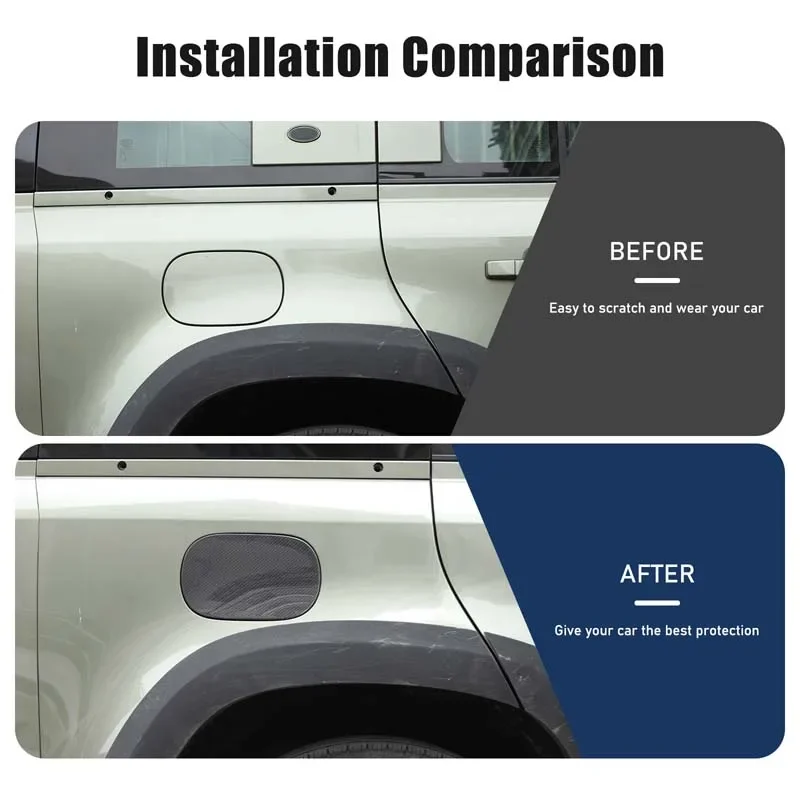 

1Pcs Real Carbon Fiber For Land Rover Defender 90 110 130 2020-2025+ Car styling Fuel Tank Cover Decorative Sticker Accessories
