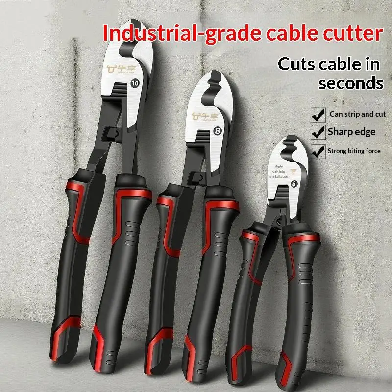 6/8/10 Inch Pliers Cable Wire Bolt Cutters Stripping: Breaker Cutting Crimping Professional Electrician Stripper Tools