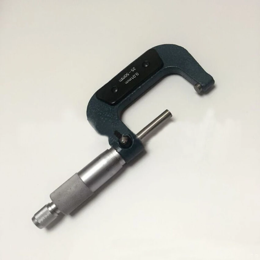 Outside Micrometer 25-50mm Measuring Range, Resolution 0.01mm, Spiral Micrometer Caliper Measuring Tool Teaching Practice