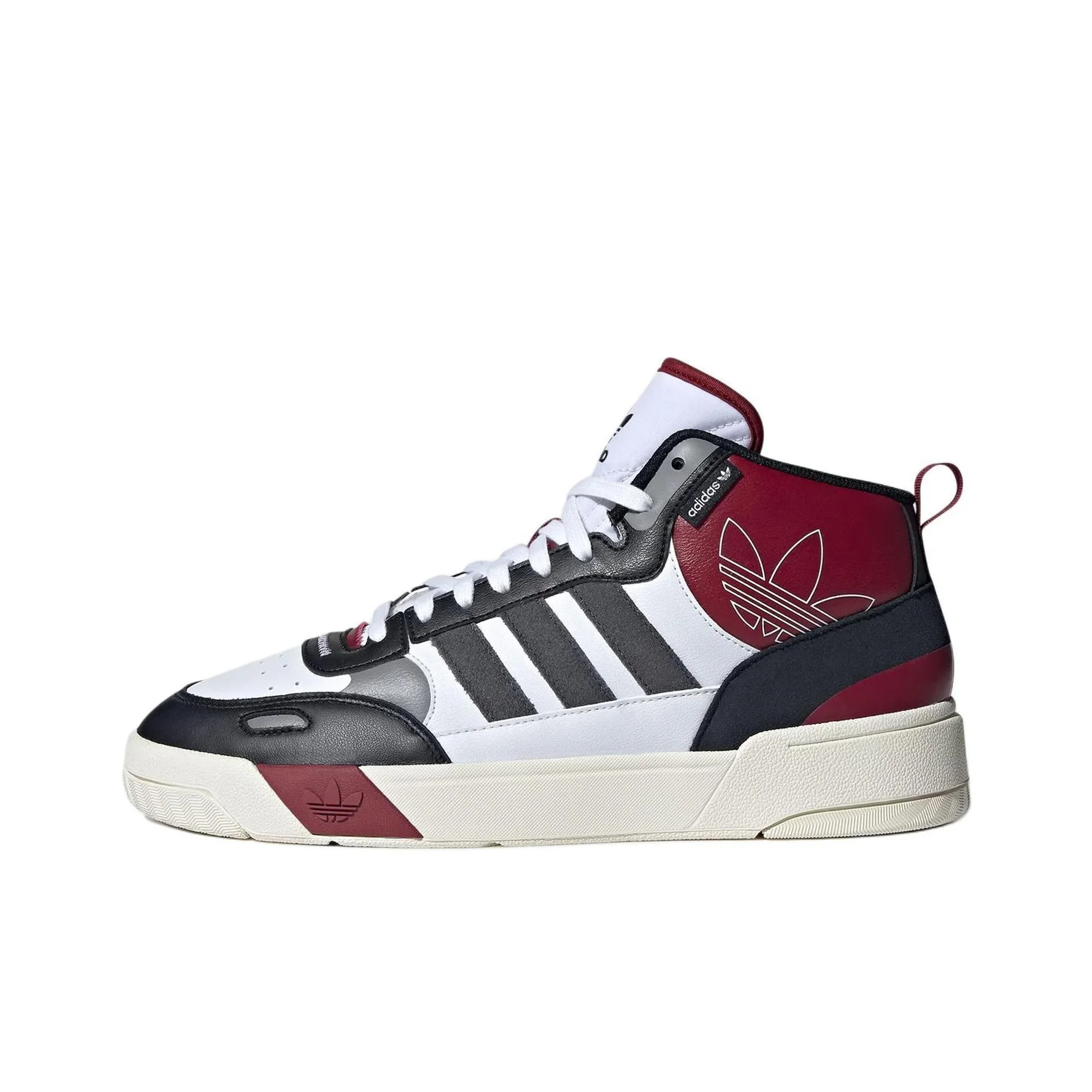 Adidas Originals Post Up Leather Cushioning, Wear Resistant Mid top Skateboard Shoes Unisex Red Black White ID0845