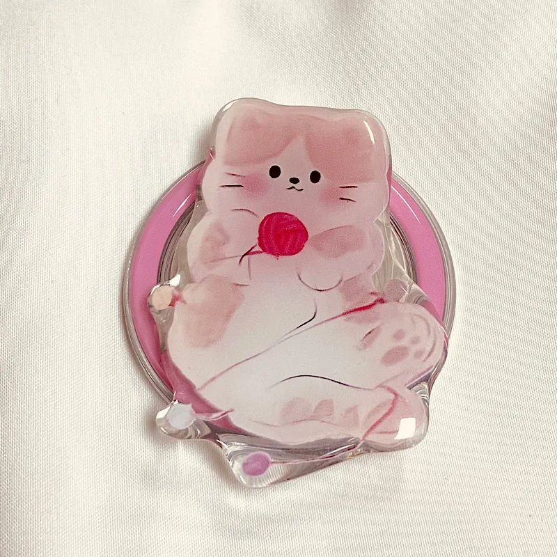 Ins – support de téléphone pliable et rétractable, chat de dessin animé, support Portable paresseux, adhésif de bureau universel pour iPhone 17 16 Samsung