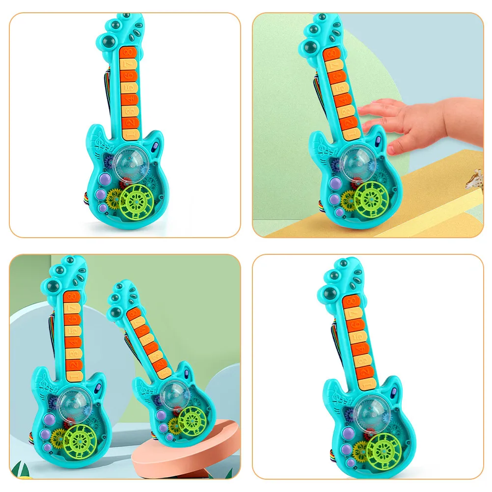 

Kids Guitar Musical Instrument with Light and Sound Effects Simulation Design Educational Plaything for Toddlers Fun Music Gift