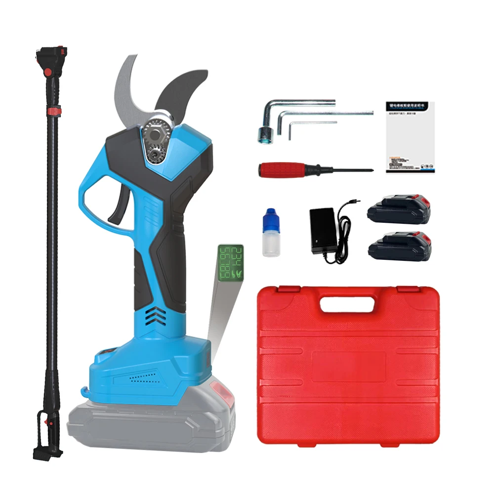 Electric Pruning Shears 2 Battery Optional Extension Rod Vineyard Vines Power Tools Cordless Electric Scissors