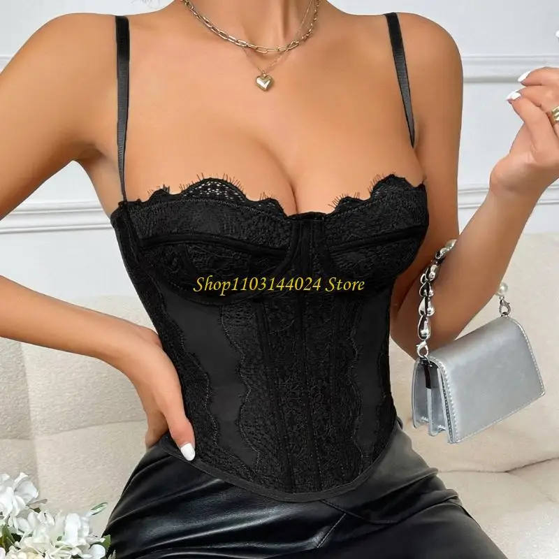 N5ke Độ đàn hồi cao Giảm giá cho phụ nữ Top hơn Top Lace Corset Top