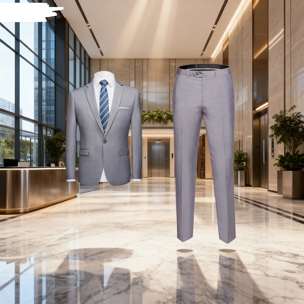 

Men's Smart Casual 2-Piece Wedding Tuxedo Slim Fit Notch Lapel Blazer And Pants Set for Party And Dance Events