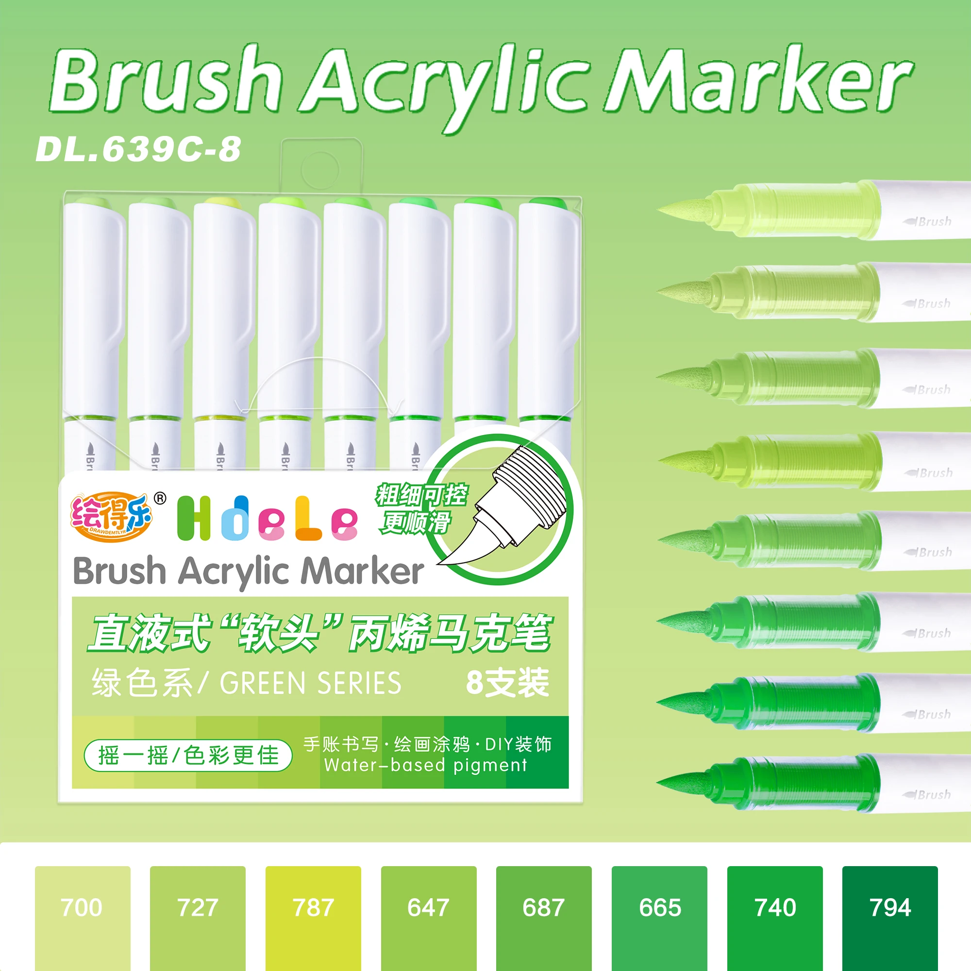 Hdele 240/72/24/8 Farben Pinsel-Acrylmarker-Set, für Notizbücher, DIY-Graffiti-Zeichnen, Acrylfarbstifte für Studenten – Detail 27