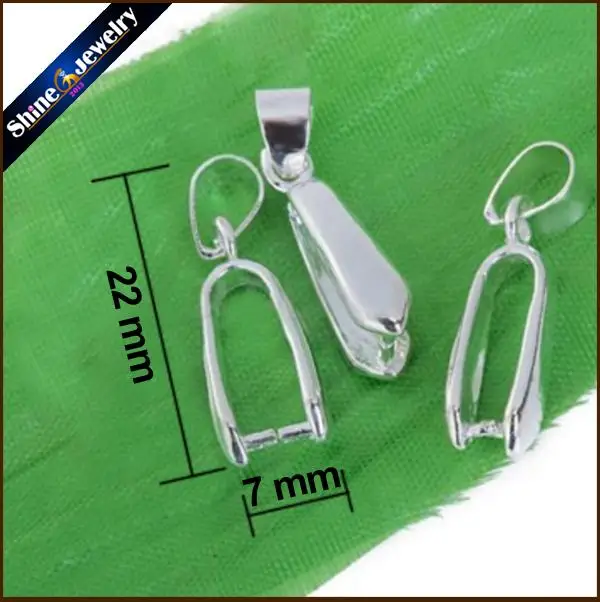 Wholesale 30 PCS/lot 22mm Pinch Clip Bail Charm Jewelry Findings Clasps Hooks For Pendant Necklace DIY Jewelry Making Connectors