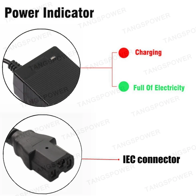 54.6V 3A Li-ion Battery Charger For 13S 48V Lithium Battery Pack 150Watt Charger 3P Plug IEC Connector With Fan Strong Cooling