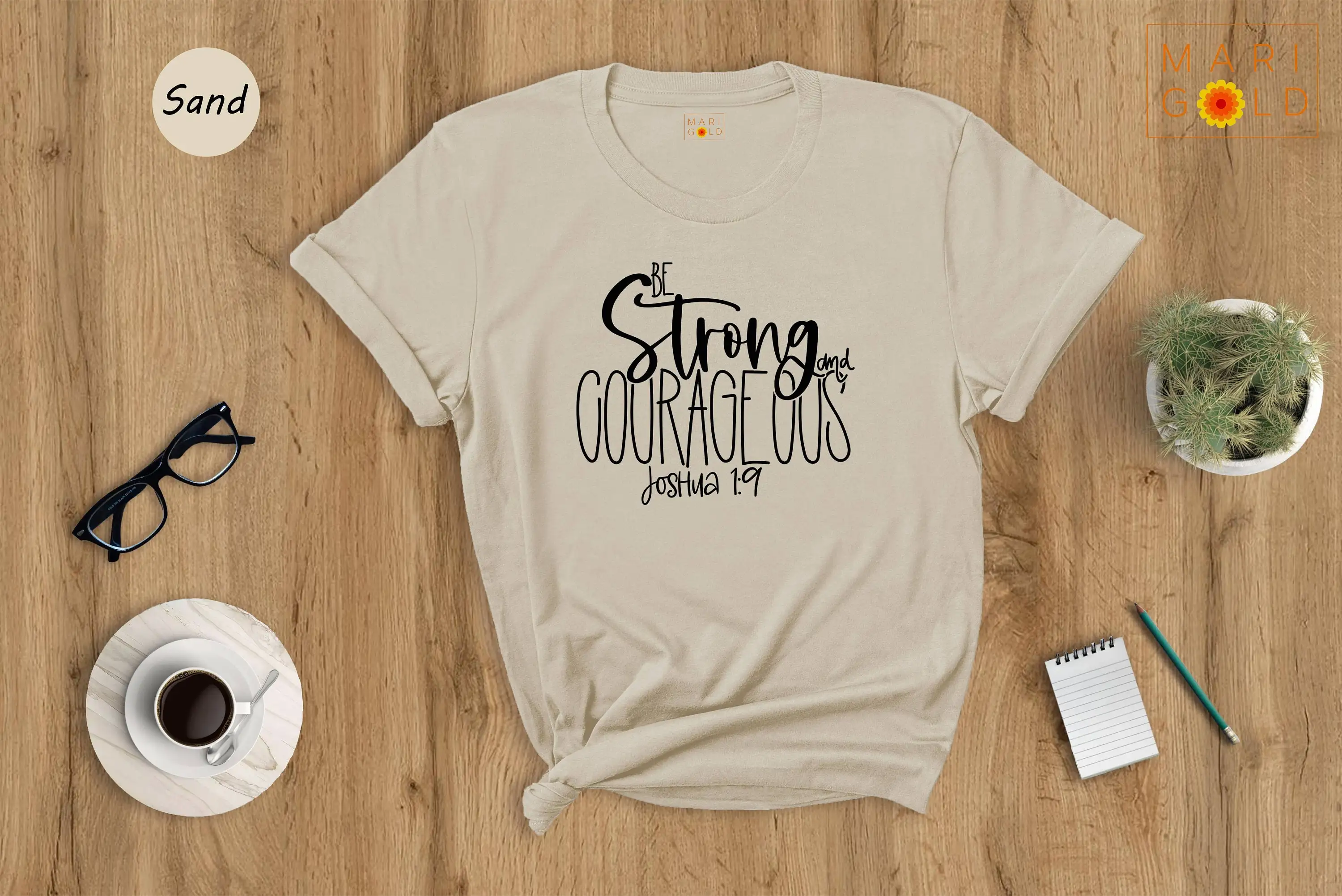 Christian T Shirt Joshua 1 9 Be Strong And Courageous Women Clothing Motivational