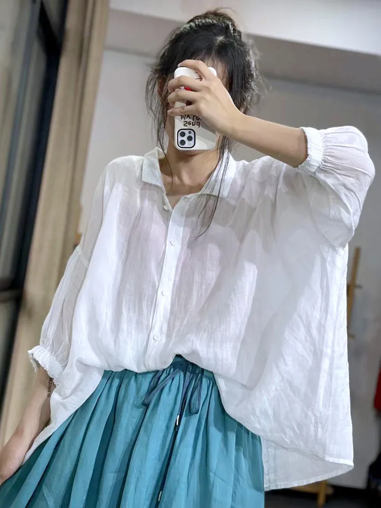 Summer Shirt Women Tops Casual Loose Pleated Ladies Blouses Pink Fashion Woman Shirt Tops 2023