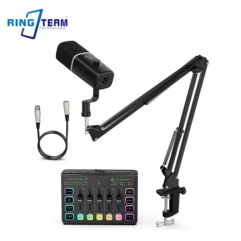 

FIFINE XLR USB-C Condenser Microphone RGB Light One Touch Mute 3.5mm Monitor for Gaming Streaming PC PS4 PS5