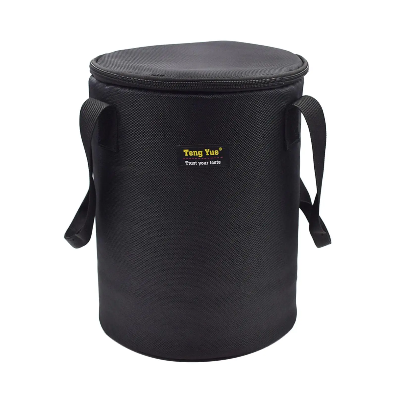 

Portable Trash Can Round Garbage Bin Shockproof Clean Litter Container Totes for Computer Host RV Garden Picnic Camping