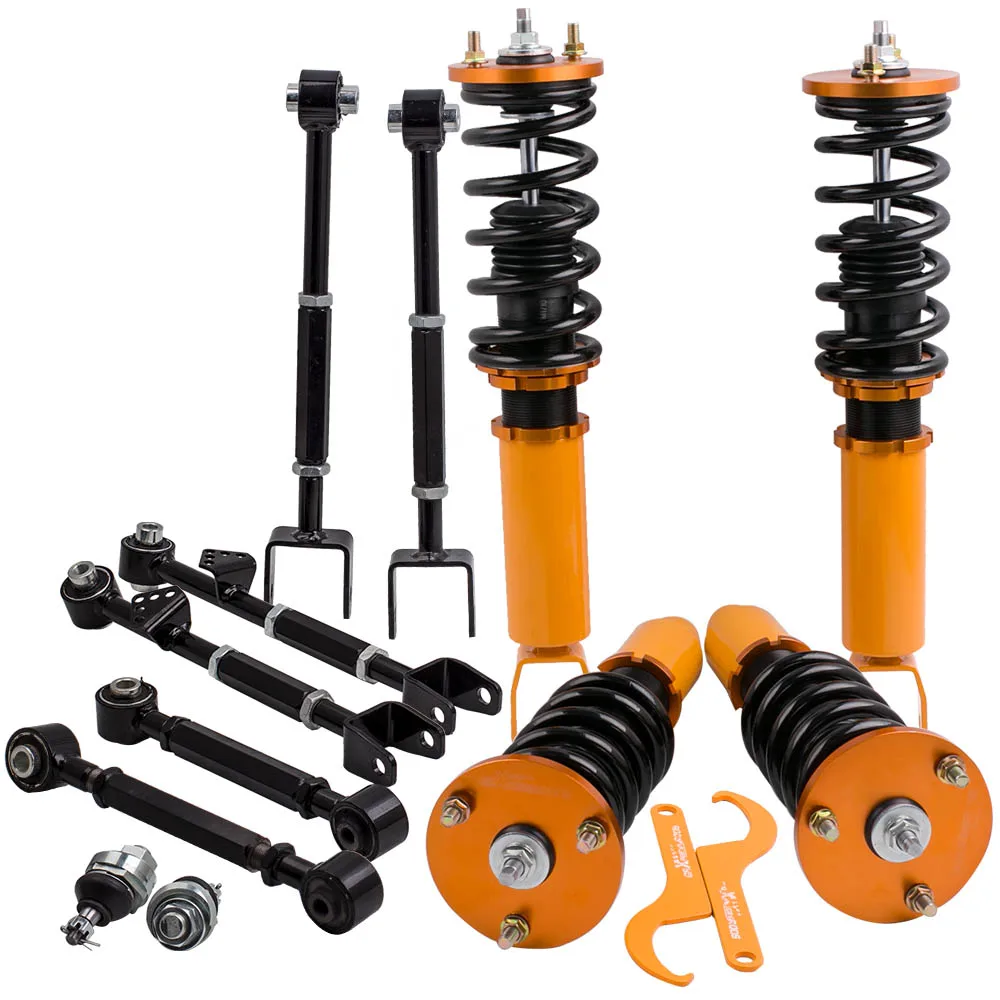 MaXpeedingrods 4 Coilover Suspension Kits +2x Ball Joints +Rear Control Arms for Honda Accord Acura Tsx Euro 2008-2015