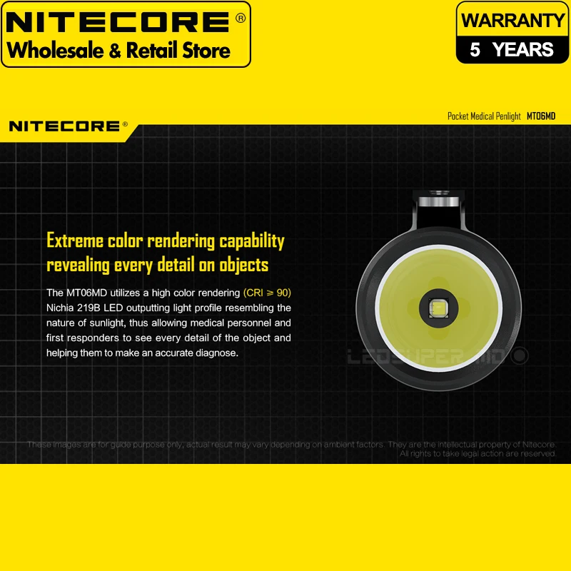 ضوء ضوئي طبي Nitecore-Pocket للأطباء ، مصباح يدوي AAA محمول ، سعر المصنع ، MT06MD