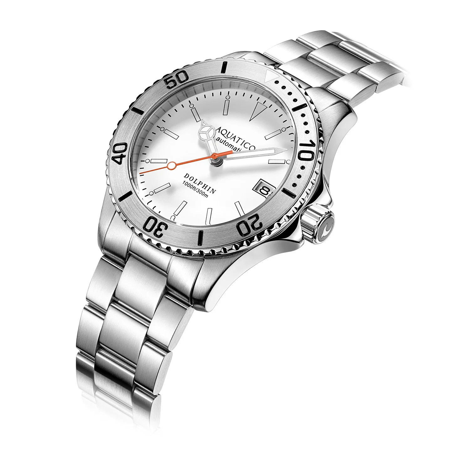 Aquatico Dolphin Automatic Dive Watch White Dial (NH35)