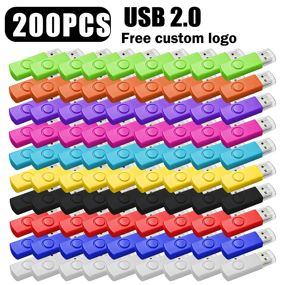 200Pcs/lot Free Customized Logo usb 2.0 pen drive 64gb metal flash drive 32gb 16gb 8gb 4gb High Speed thumb drive 512mb 128mb