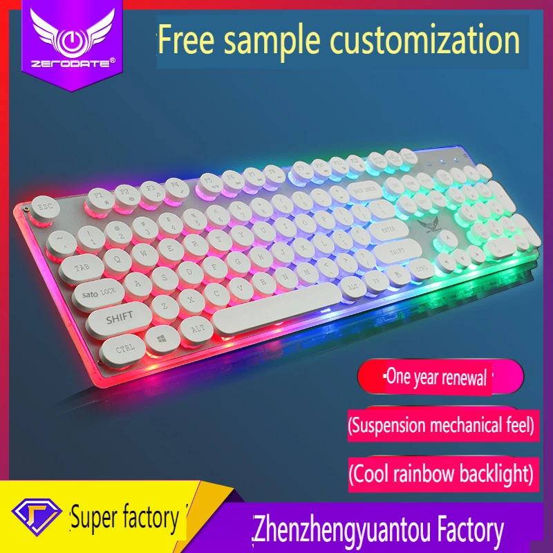 About Zero Point K13 Wired USB Keyboard and Mouse Set Mechanical Touch Light up Gaming Keyboard Set Computer Accessories