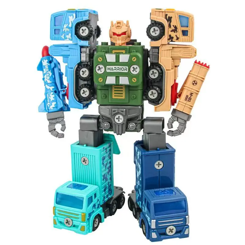 5 في 1 تفكيك تجميع العسكرية تحويل سيارة لعبة روبوت المشتركة المنقولة مجتمعة عمل أرقام لعب للبنين أطفال هدية