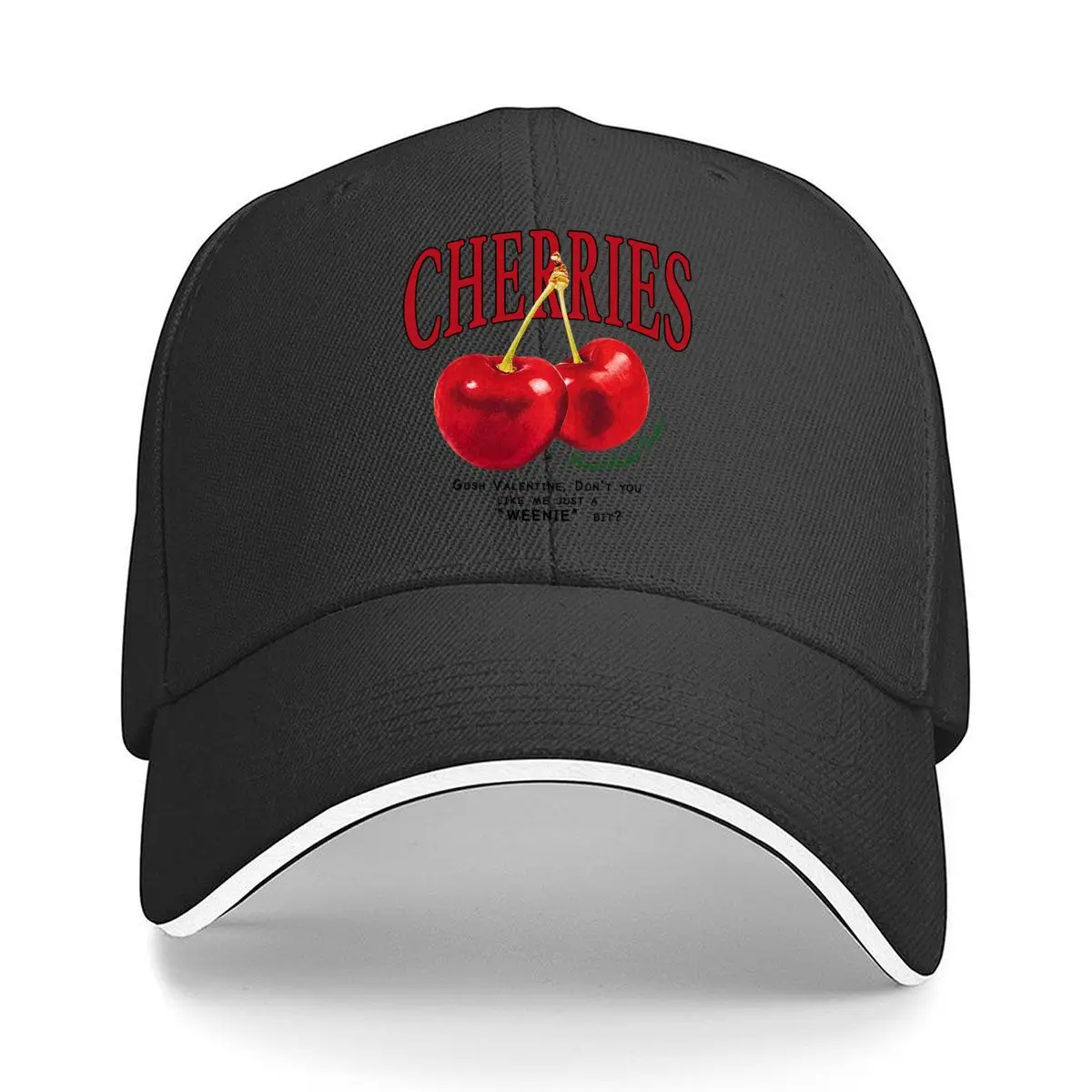 Cherries Gosh Valentine Dont You Like Me Just A Weenie Bit Sandwich Baseball Cap