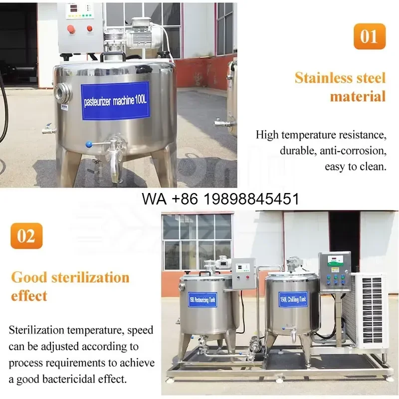Wmwmnu for MY Portable Stainless Steel Milk Pasteurizer 50L Milk Cooling