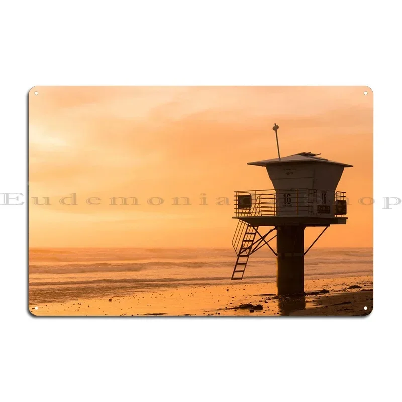 Laguna Beach Lifeguard Tower California Cute Lifeguard tower in South Beach Miami Florida Metal Wall Decor Tin Sign Poster