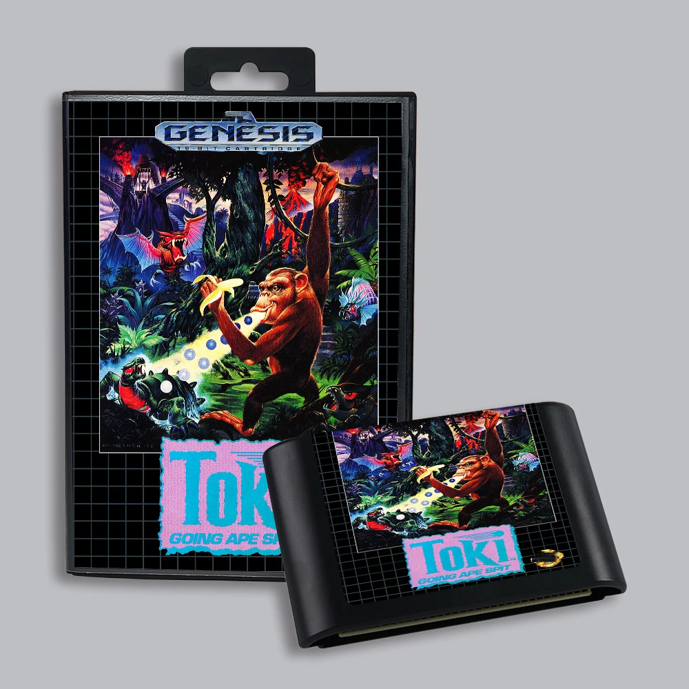 for Toki - Going Ape Spit 16bit retro game cartridge for Sega Genesis Megadrive video game consoles