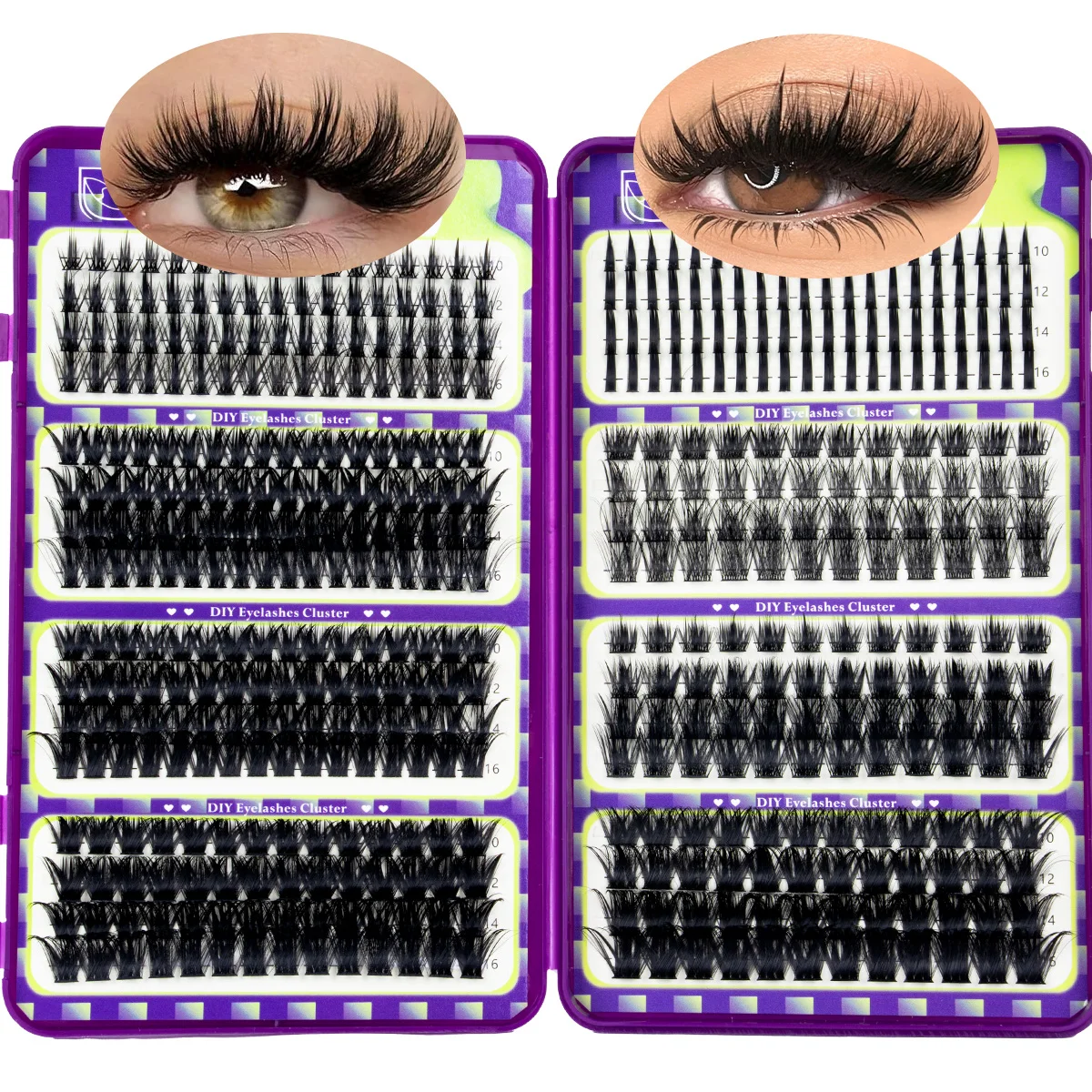 Braune Cluster-Wimpern DIY Einzelne Wimpernbüschel Natürliche Wispy-Wimpernverlängerungen Band Sauberer Mädchen-Make-up-Look Wiederverwendbar – Detail 8
