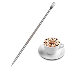 Coffee Art Needles Stainless Steel Cappuccino Latte Espresso Coffee Cafe Mixer Tool Decorating Art Pen Coffee Stick Art Needles