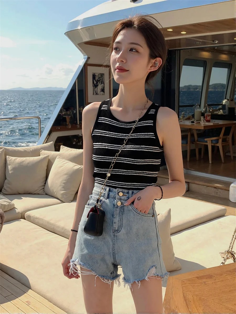 Shorts Dames Hoge Taille Ruwe Zoom Hipster China Vasteland Tooling Ontworpen Franjes Gaas Rooster Kpop