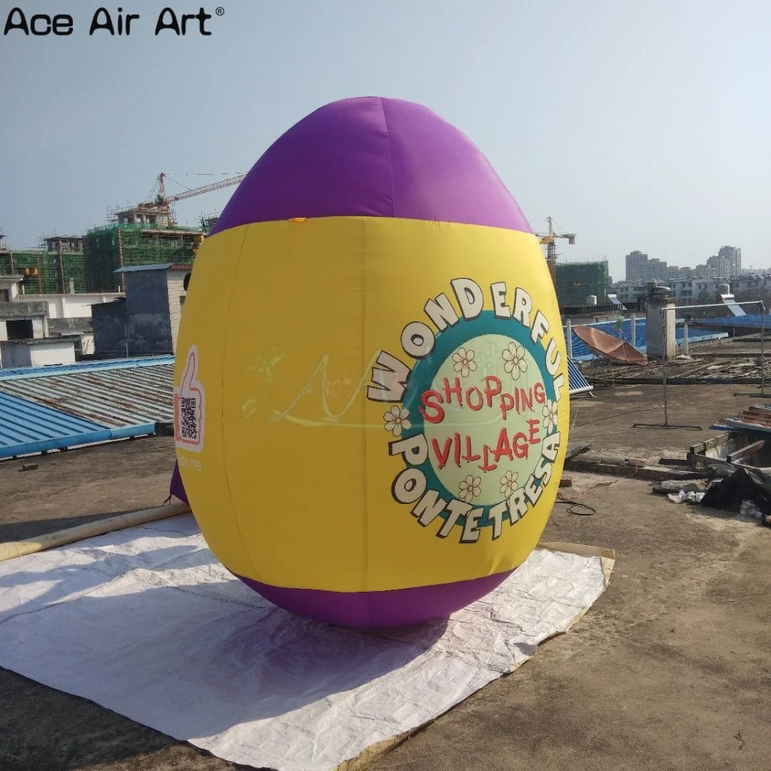 Huevos de Pascua inflables, decoraciones inflables de patio de vacaciones de Pascua de color amarillo gigante para fiesta de Pascua y exhibición de jardín
