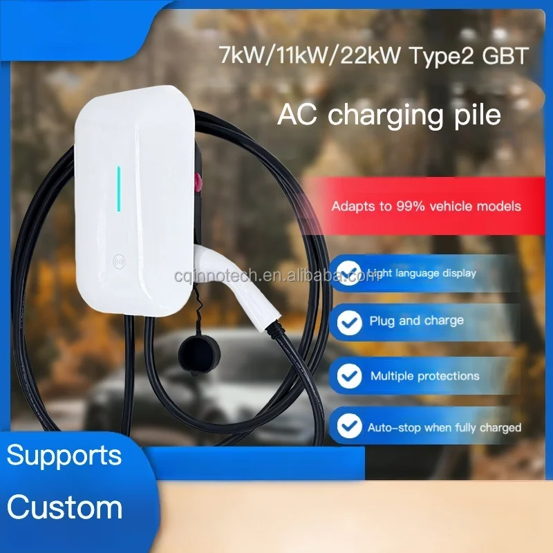INNOTECH Popular 7KW Wallbox EV Charger for Electric Car Charging with LCD Display New Energy Vehicle Parts & Accessories view 5