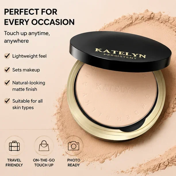 Soft Focus Pressed Powder Long Lasting Oil Control Setting Powder for Women Matte Texture Face Foundation Makeup Tool