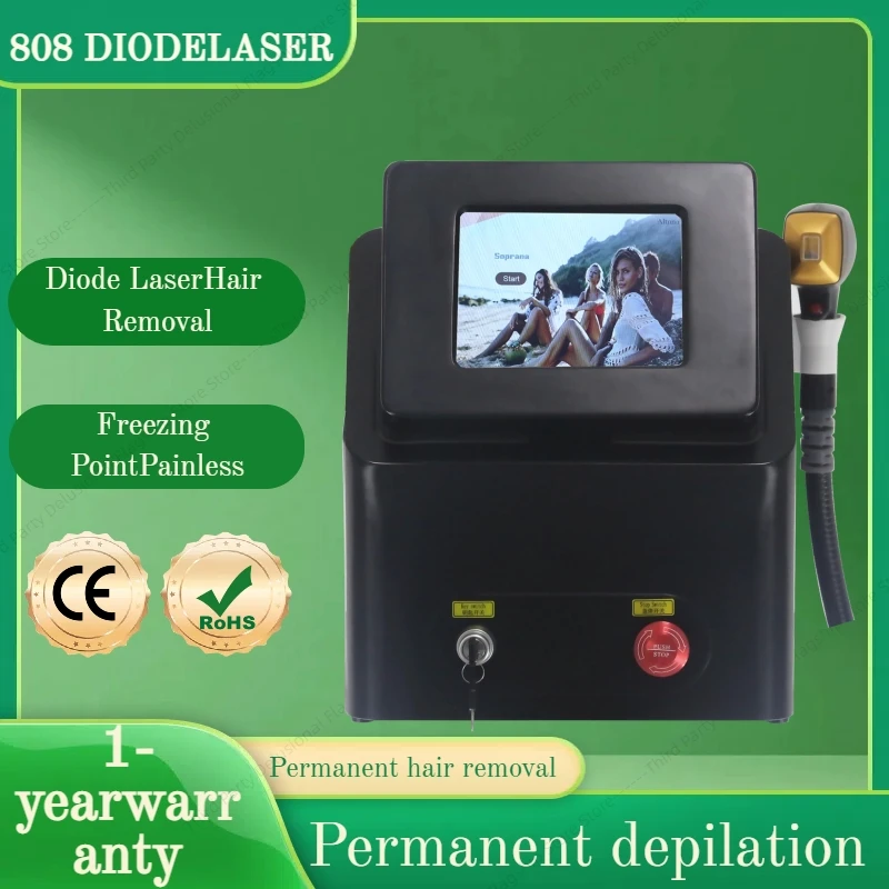 

808nm Laser Hair Removal Device Permanent Hair Reduction Pain Free Diode Laser Machine 3 Wavelengths 755nm 808nm 1064nm Salon