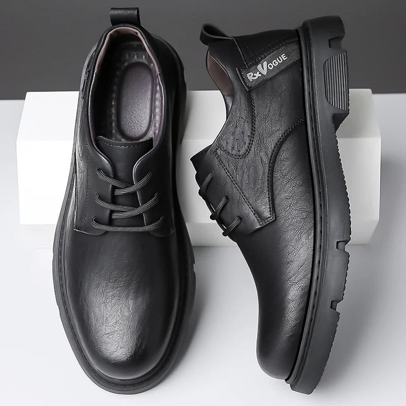 2023 Man Leather Shoes Rubber Sole New Autumn/Spring Business Casual Loafers 44 Man Leather Shoes