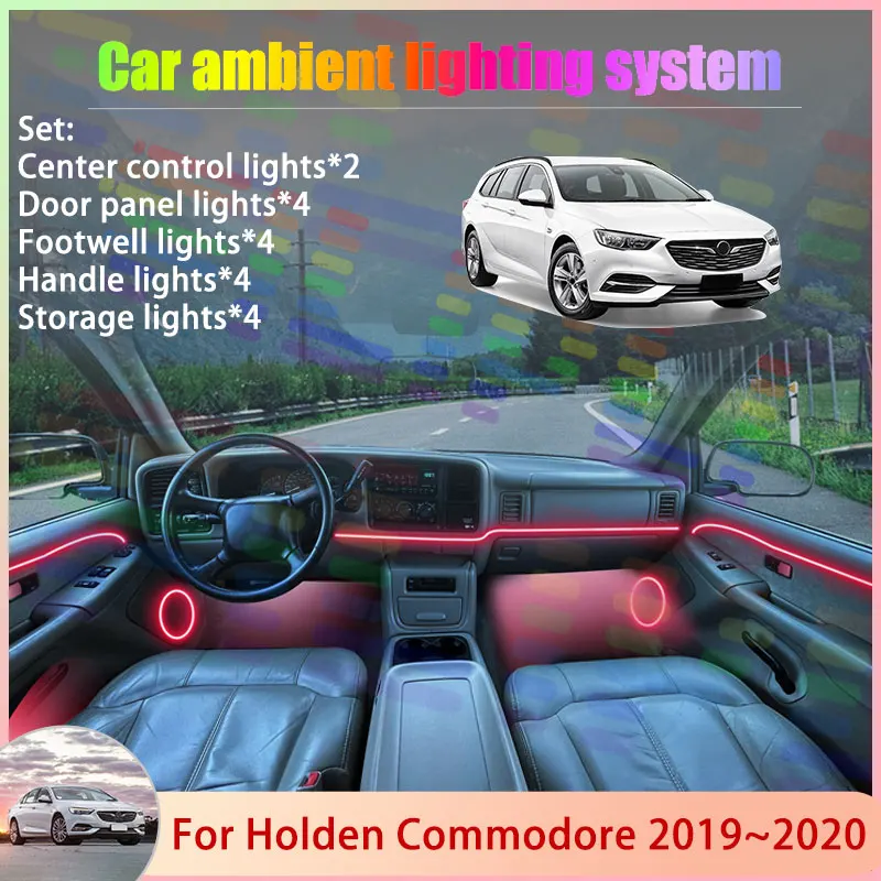 

For Holden Commodore MK5 VB 2019~2020 2/24 in 1 Car Atmosphere Light Lamp RGB Shade Ensemble Streamer Atmosphere Set Accessories