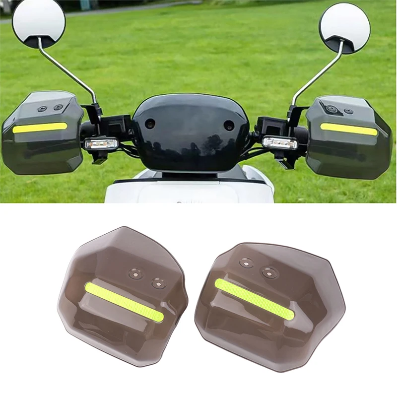 1 Set Wind Rain And Sun Protection Easy To Install Hand Guard For Scooter Motorcycle ATV With Night Reflective Strip