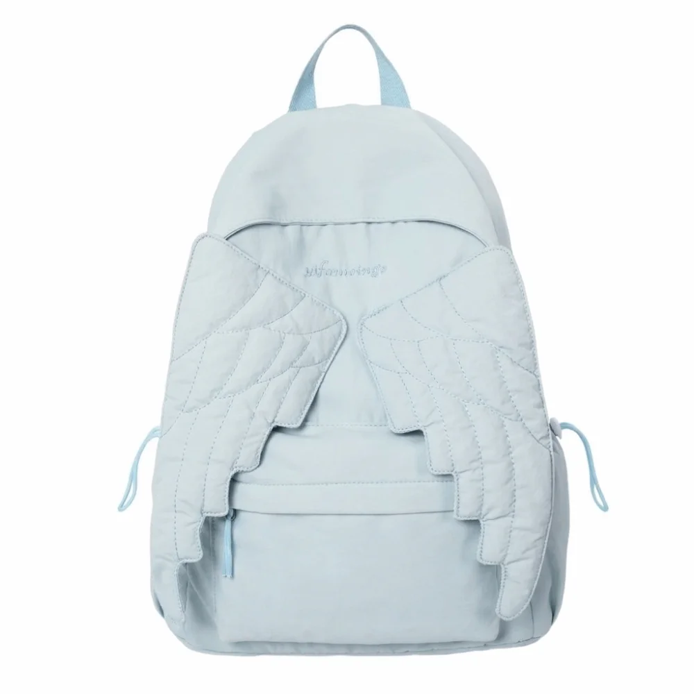 Cute Solid Color Wing Backpack Y2k Jk Nylon Backpack Harajuku Large Capacity Students School Bag Junior High School Students