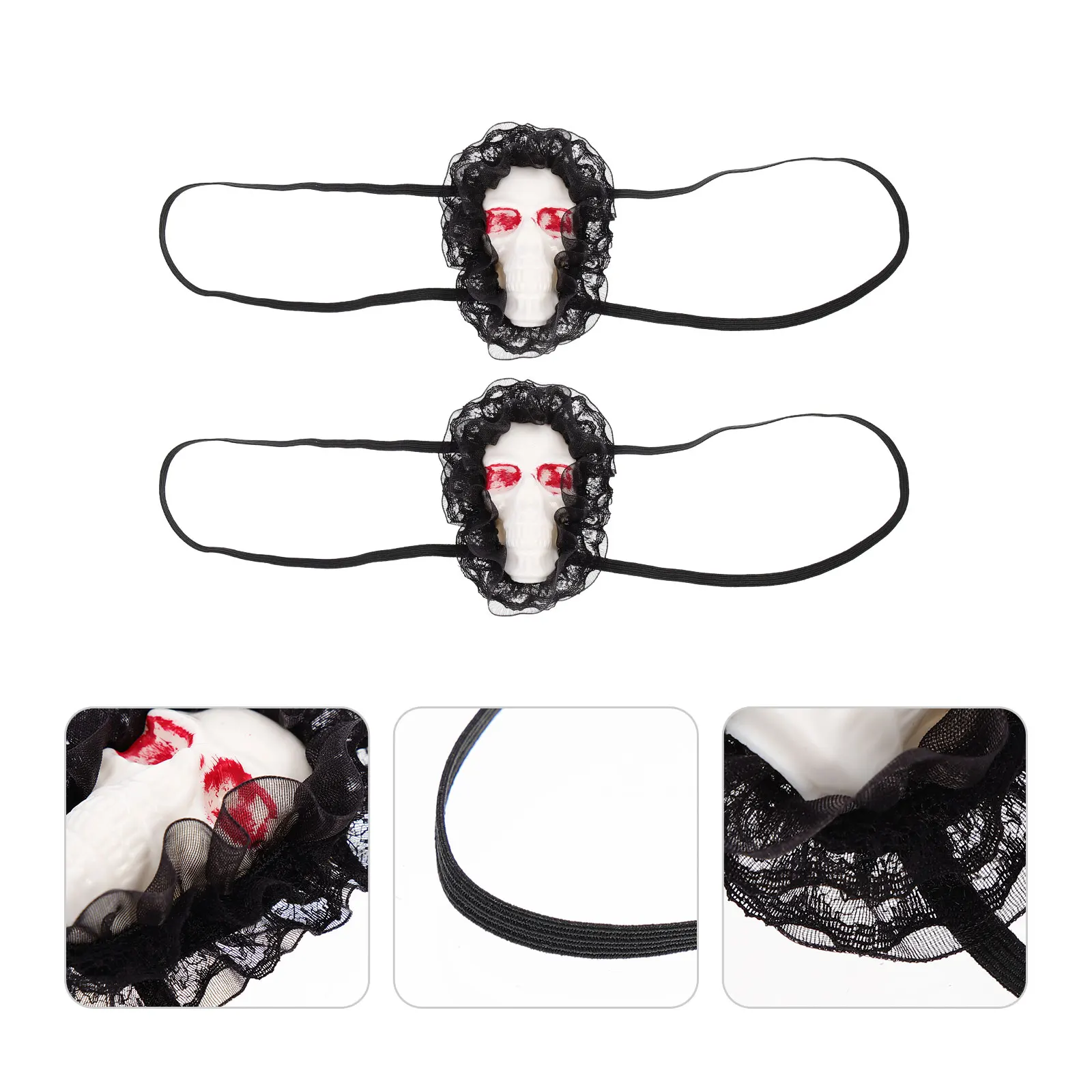 

Pirate Eye Patch Halloween Decor Lightweight Comfortable Skull Design Party Accessory Cosplay Prop for Kids Adults Small Size