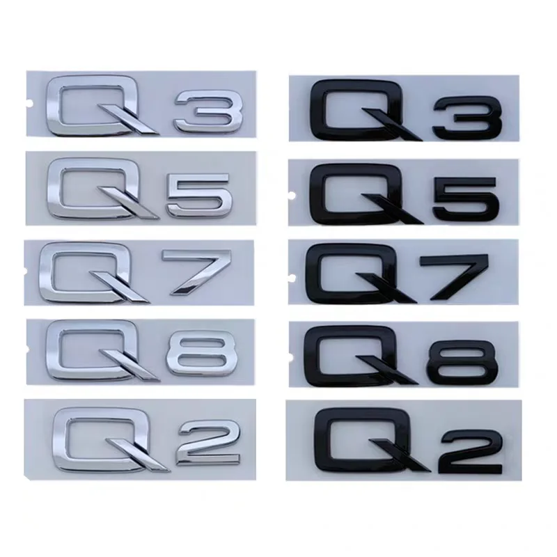 

1pcs alphanumeric badge Q3 Q5 Q7 Q8 A3, A4, A5, A6, A7, A8 luggage compartment lid nameplate 3D stereoscopic badge badge sticker