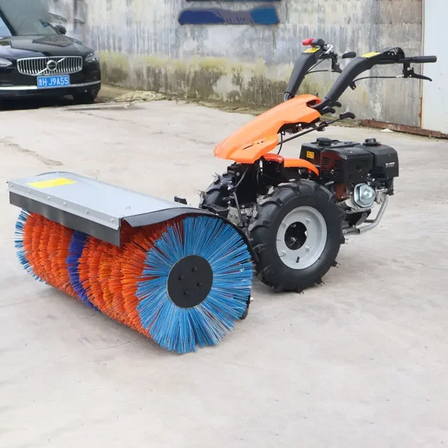 Hand push Snowplow multifunctional small wheeled road snow removal snow thrower machine