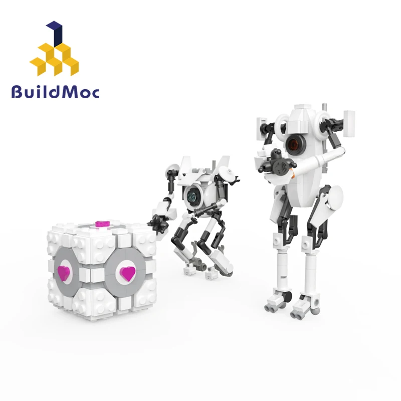 MOC Movie Portaled 2 Transport Gates Atlas and P-Bodys Building Block Kit Puzzle Game Characters Mecha Robot Brick Model ToyGift