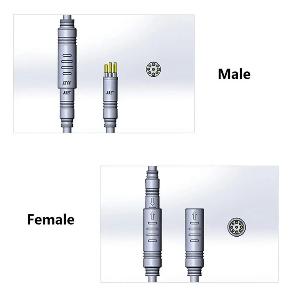 60cm Julet 9 Pin Waterproof Extension Cable Male / Female Connector For Brushless Motor 250W/350W/500W Electric Bicycle Parts