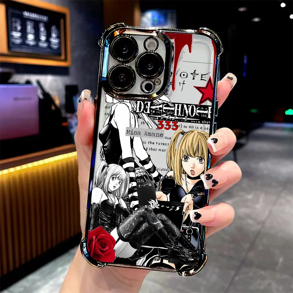 أنيمي لطيف ميسا أماني تصفيح جراب هاتف آيفون 17 16e 16 15 14 13 12 11 برو ماكس X XR 7 8 Mini Air Plus مكافحة سقوط Airabag