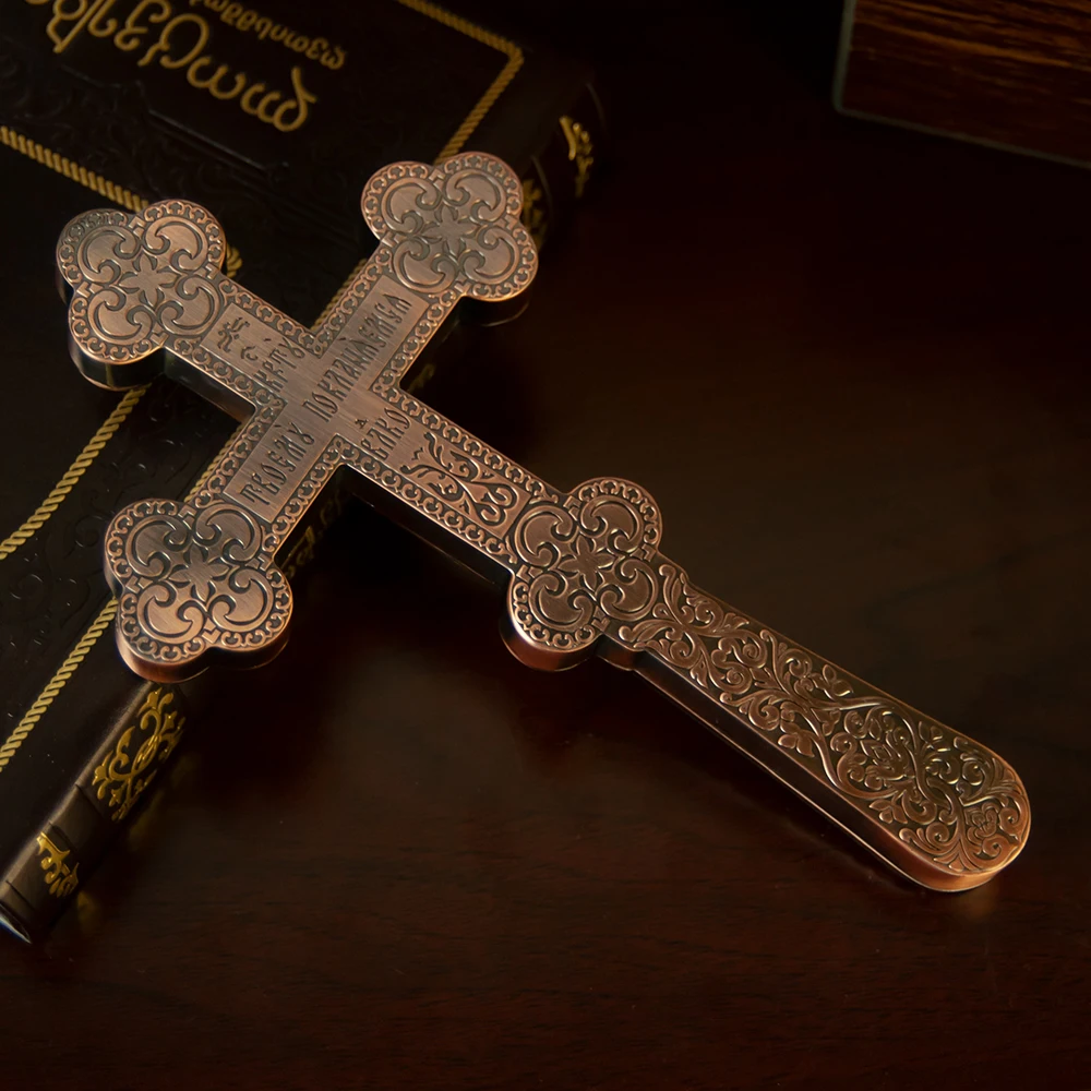 جديد 2026 الأرثوذكسية يسوع الصليب الأرثوذكسية اليد الصليب سبائك الزنك الصليب هدية للكاهنين الصلاة نعمة المعمودية كرويكس كريتيان