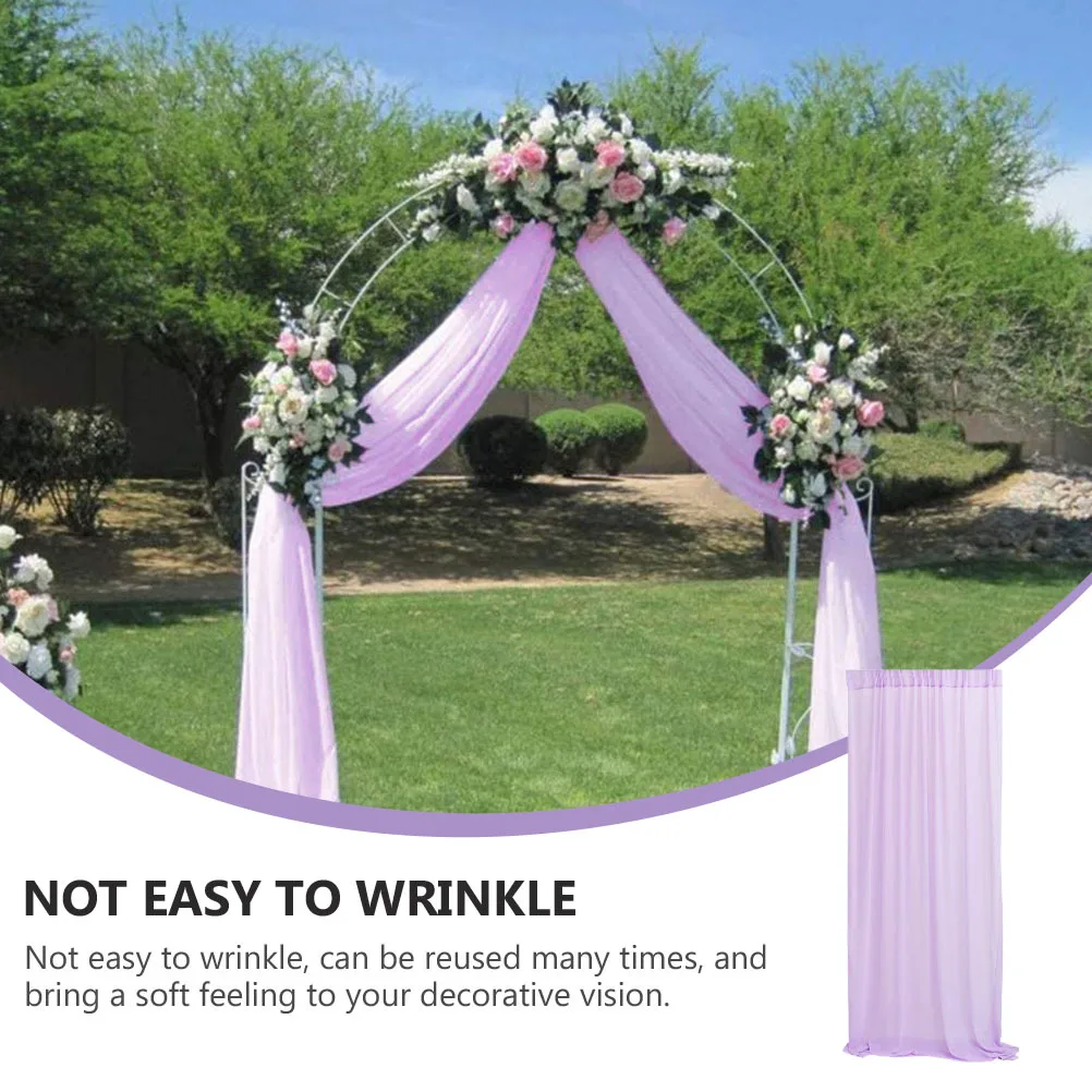 

2Pcs Wedding Organza Adornment Background Gauze Curtain Decor Romantic Party Supplies Reusable Durable Easy Install Remove Cozy