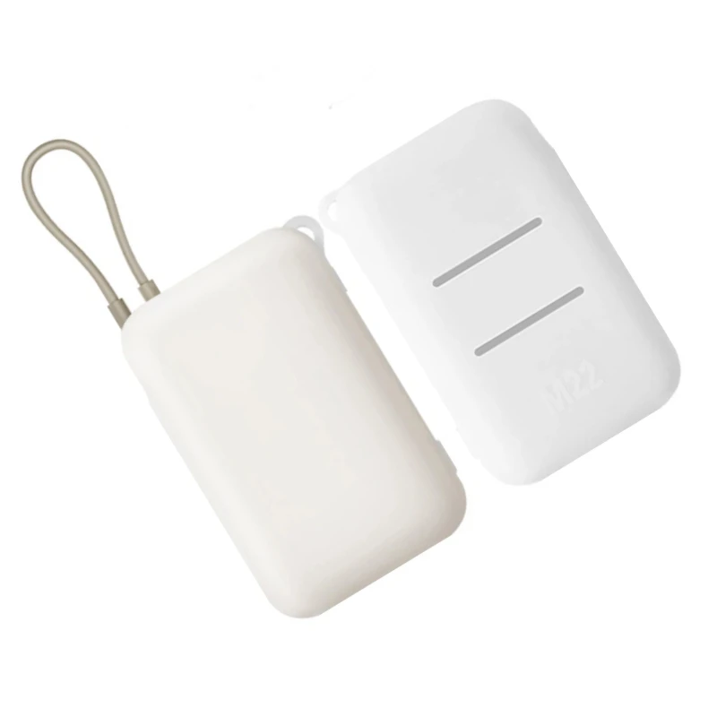 High-Quality Shockproof Silicone Case For Xiaomi Built-In Cable Power Bank 10000mAh P15ZM Dustproof Protective Power Bank Case