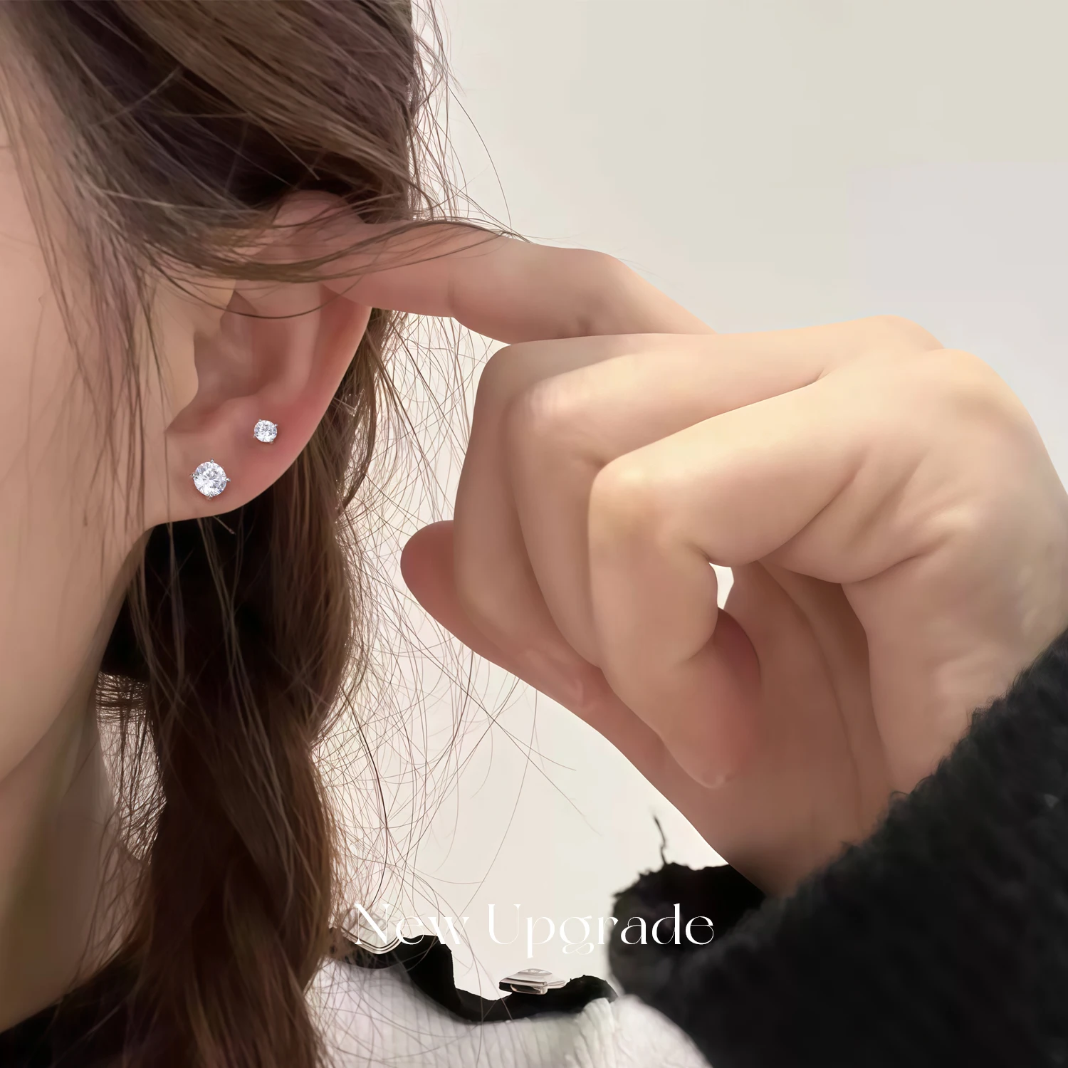 

"Mermaid's Tear" Moissanite Earring, S925 Sterling Silver with Simulated Diamond, Ear Crawler/Cuff