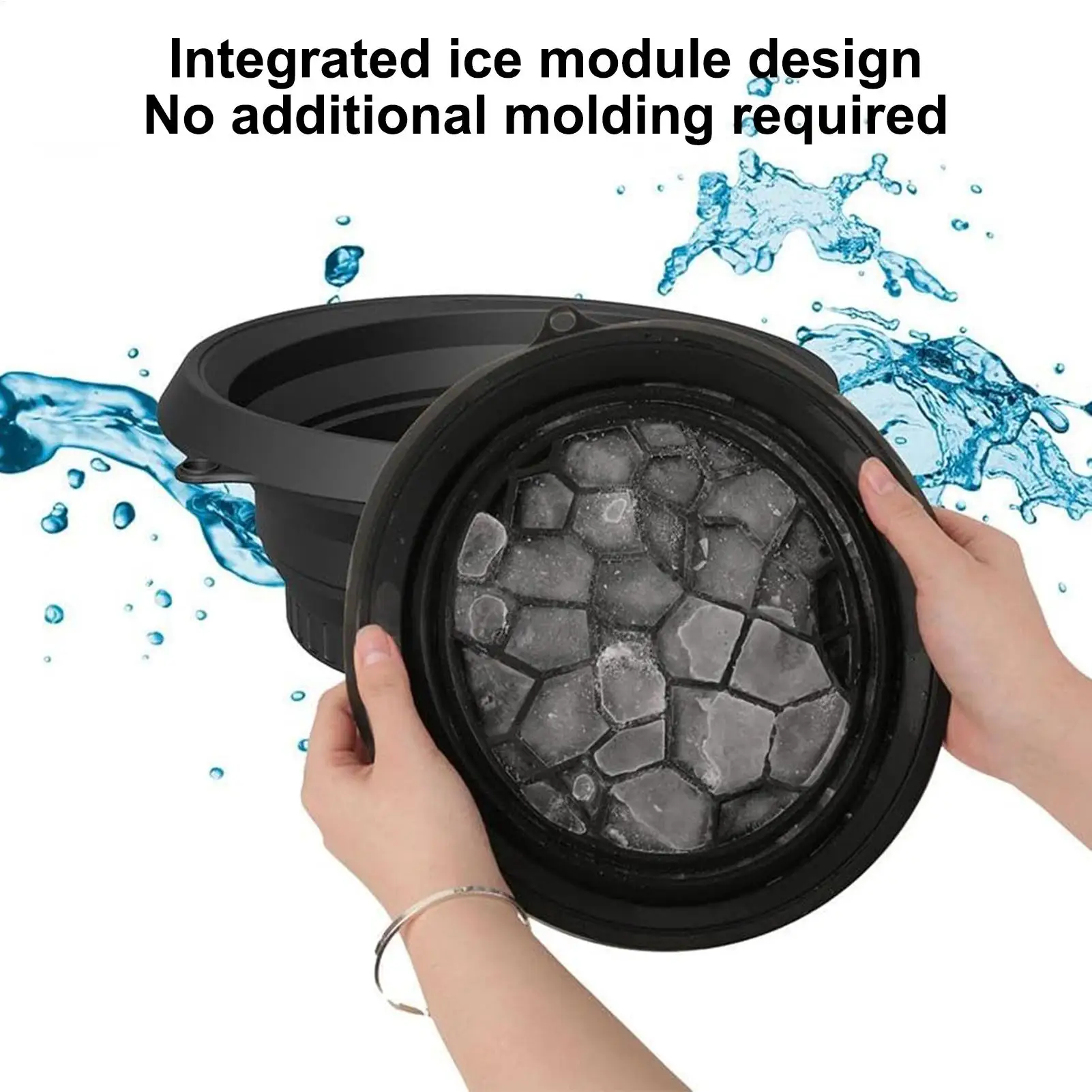 Foldable Face Ice Plunge Bowl Silicone Ice Cooling Bath Bowl Facial Roller Washing Basins For Home Travel Skin Care