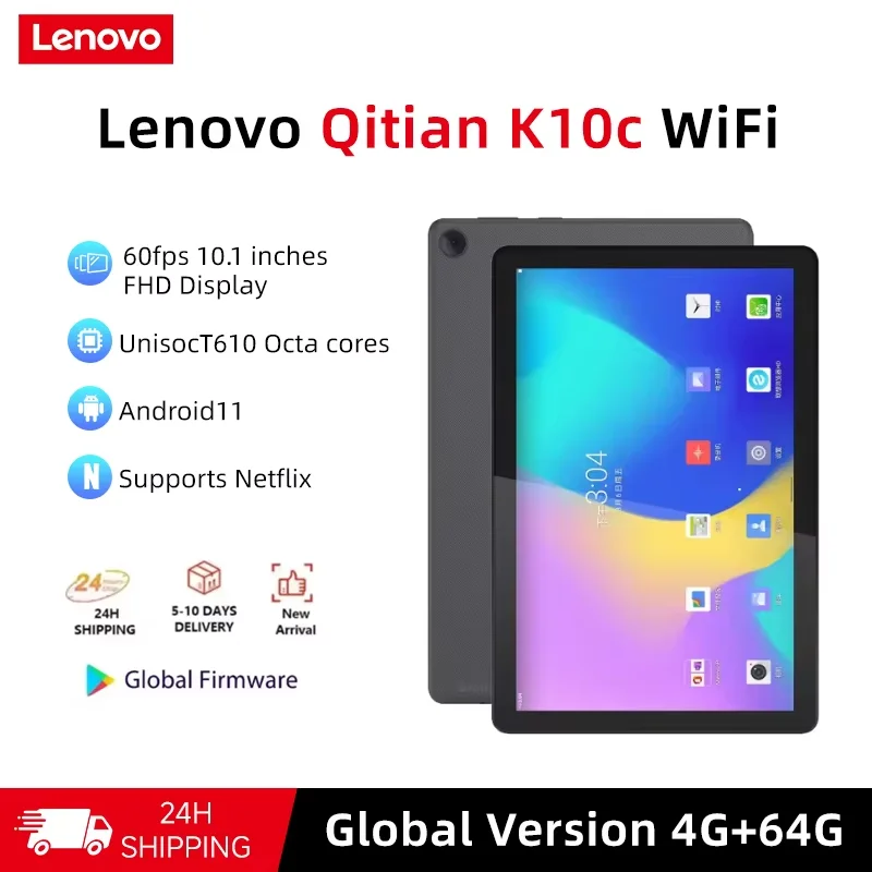 الأصلي لينوفو Qitian K10c العالمي واي فاي 10.1 بوصة 1920*1200 FHD شاشة اللوحي أندرويد 11 4GB 64GB دعم تحديد الوجه